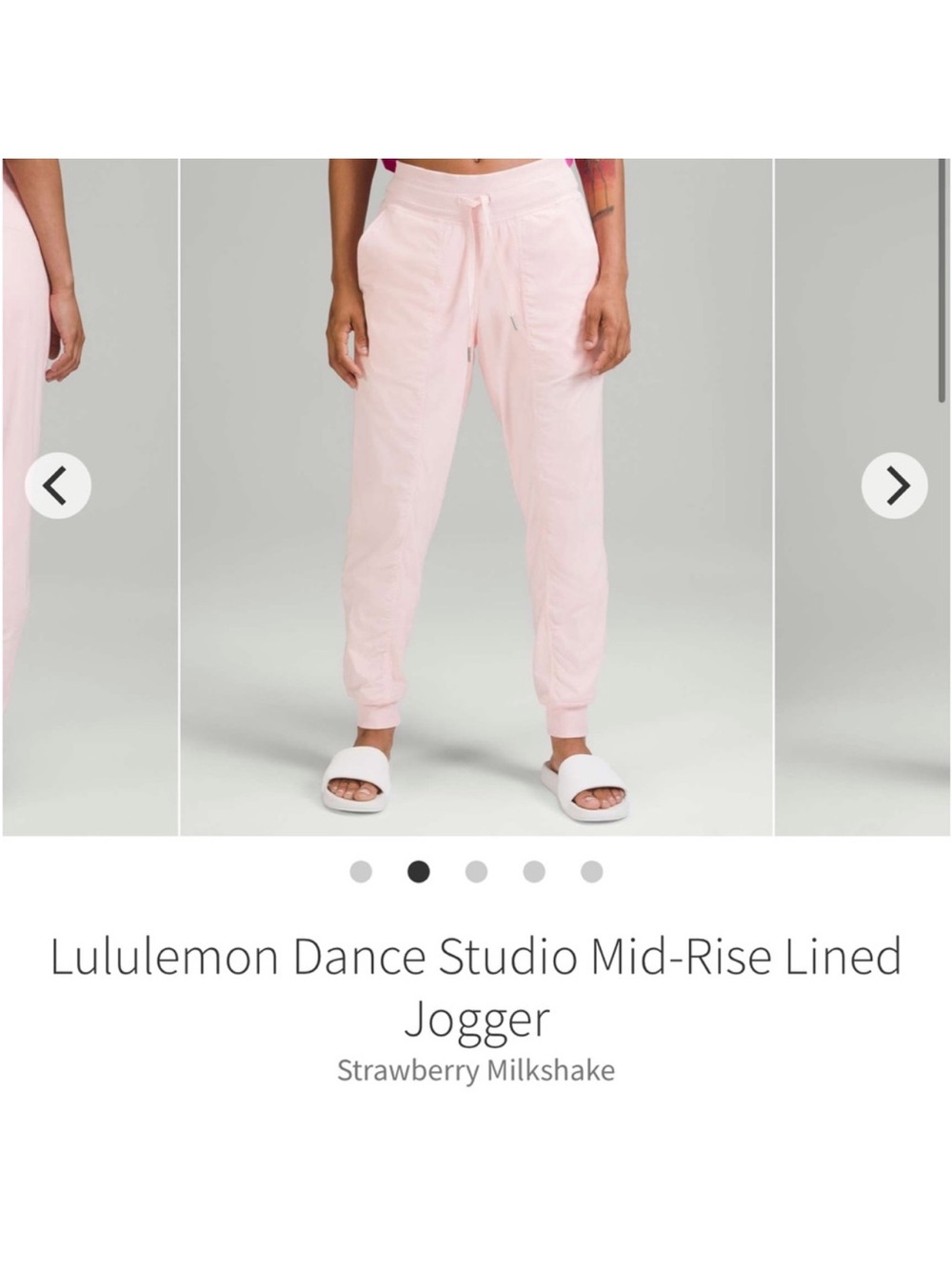 Lululemon Dance Studio Mid Rise Lined Joggers Strawberry Milkshake 29” Sz 4